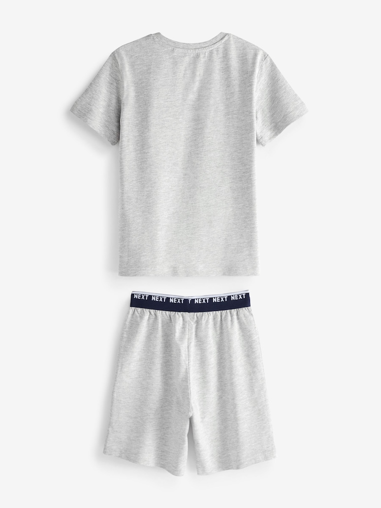 Blue/Grey Plain Short Pyjamas 2 Pack (3-16yrs) - Image 2 of 3