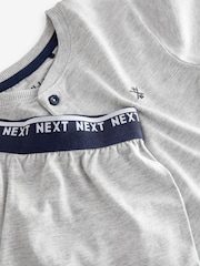 Blue/Grey Plain Short Pyjamas 2 Pack (3-16yrs) - Image 3 of 3