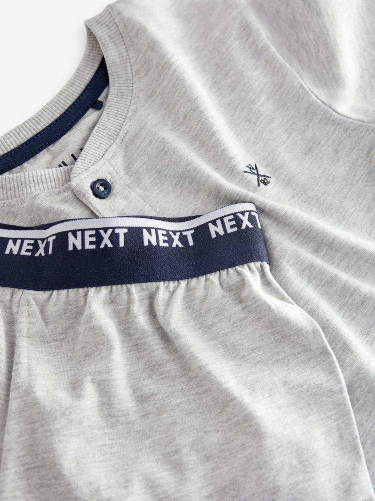 Blue/Grey Plain Short Pyjamas 2 Pack (3-16yrs) - Image 3 of 3