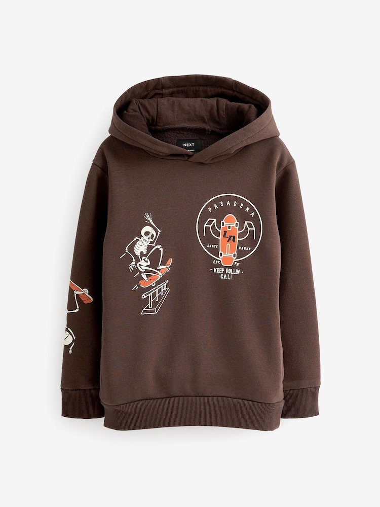 Patin Marron chocolat - Sweat à capuche imprimé (3-16 ans) - Image 1 of 2