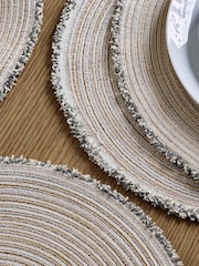 Set of 4 Natural Fringe Placemats - Image 2 of 4
