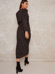 Chi Chi London Black Natasa Printed Midi Dress - Image 2 of 4