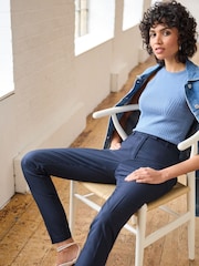 Navy Blue Tailored Stretch Skinny Trousers - Image 1 of 6