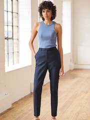 Navy Blue Tailored Stretch Skinny Trousers - Image 2 of 6
