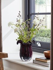 Purple Fluted Glass Vase - Image 1 of 3