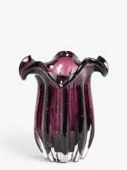Purple Fluted Glass Vase - Image 2 of 3