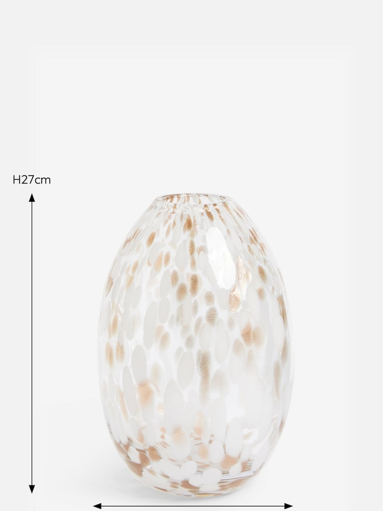 White/Gold Medium Confetti Glass Flower Vase - Image 3 of 3 White/Gold Medium Confetti Glass Flower Vase - Image 3 of 3