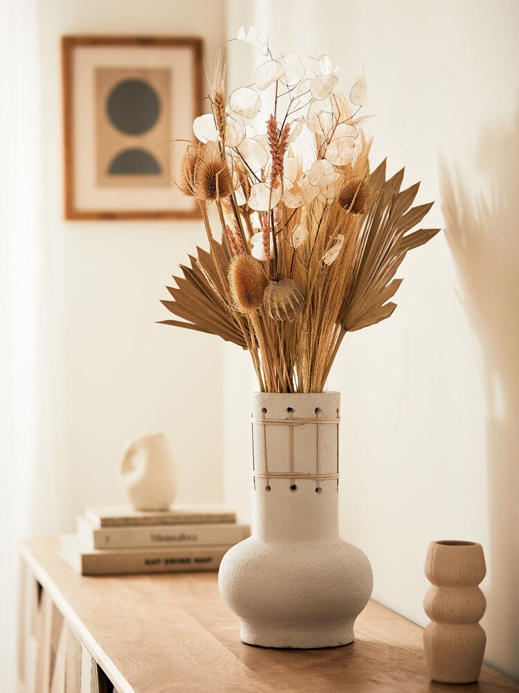 Natural Scandi Weave Detail Vase - Image 1 of 4