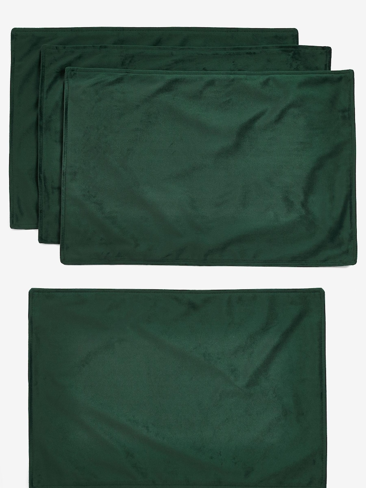 Green Velvet Placemats Set of 4 Placemats - Image 2 of 2