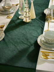 Green Velvet Kitchen Table Runner - Image 1 of 2