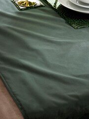 Green Velvet Kitchen Table Runner - Image 2 of 2