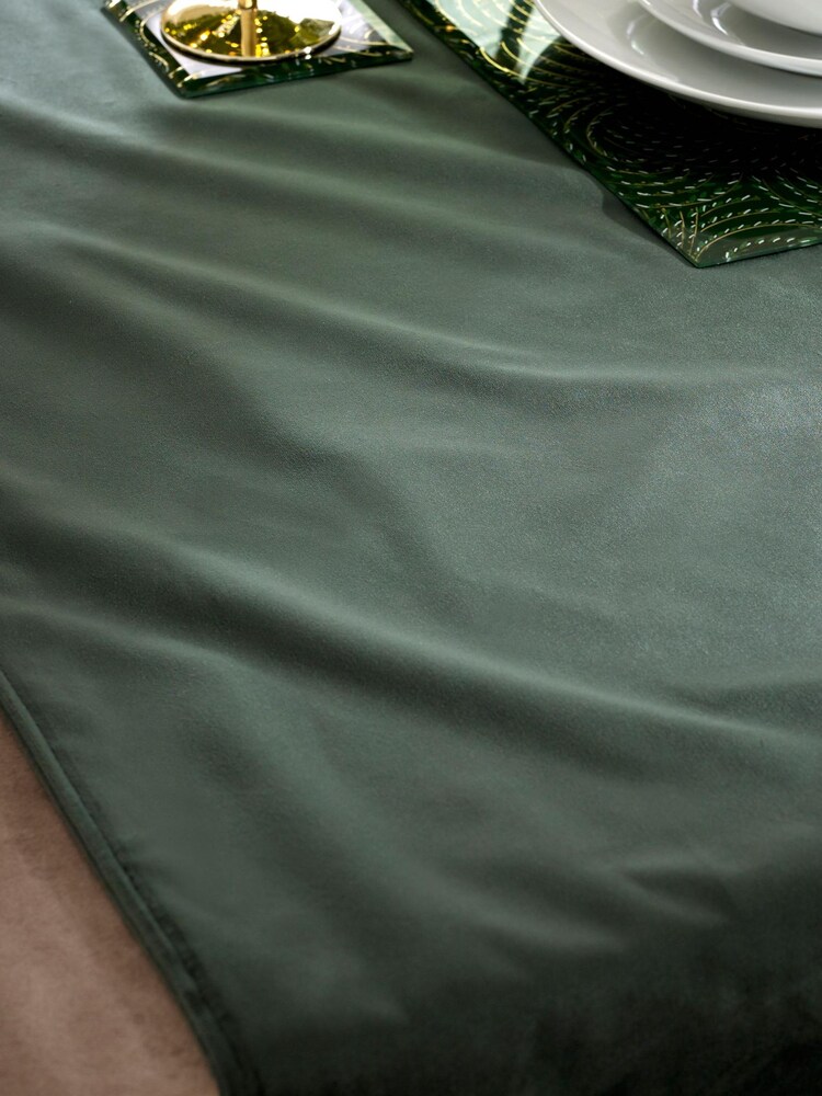 Green Velvet Kitchen Table Runner - Image 2 of 2