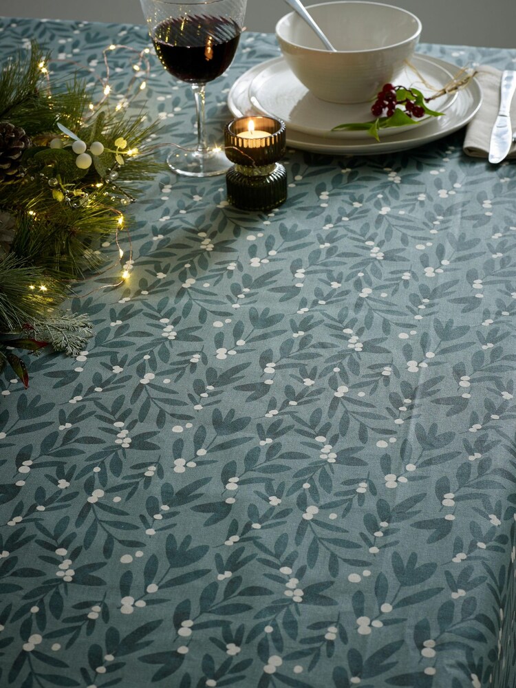 Weihnachten abwischbare Tischdecke mit Mistelzweigmuster - Bild 1 von 2