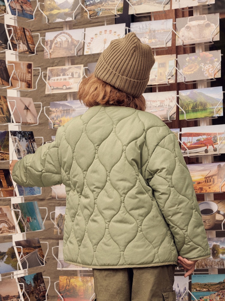 Green Shower Resistant Short Quilted Coat (3-16yrs) - Image 11 of 11 Green Shower Resistant Short Quilted Coat (3-16yrs) - Image 11 of 11