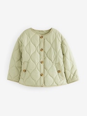 Green Shower Resistant Short Quilted Coat (3-16yrs) - Image 7 of 11