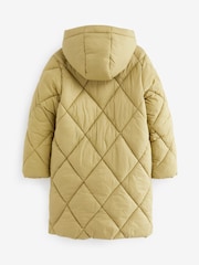 Sage Green Shower Resistant Diamond Quilted Padded Coat (3-16yrs) - Image 3 of 9