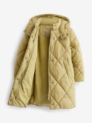 Sage Green Shower Resistant Diamond Quilted Padded Coat (3-16yrs) - Image 5 of 9