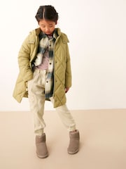 Sage Green Shower Resistant Diamond Quilted Padded Coat (3-16yrs) - Image 7 of 9