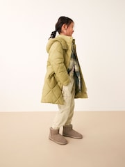Sage Green Shower Resistant Diamond Quilted Padded Coat (3-16yrs) - Image 8 of 9