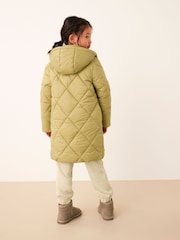 Sage Green Shower Resistant Diamond Quilted Padded Coat (3-16yrs) - Image 9 of 9
