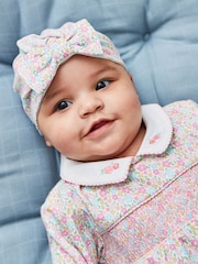 JoJo Maman Bébé Pink Ditsy Ladybird Floral Print Turban - Image 2 of 3