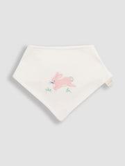 JoJo Maman Bébé Pink Bunny 3-Pack Cotton Baby Dribble Bibs - Image 2 of 4
