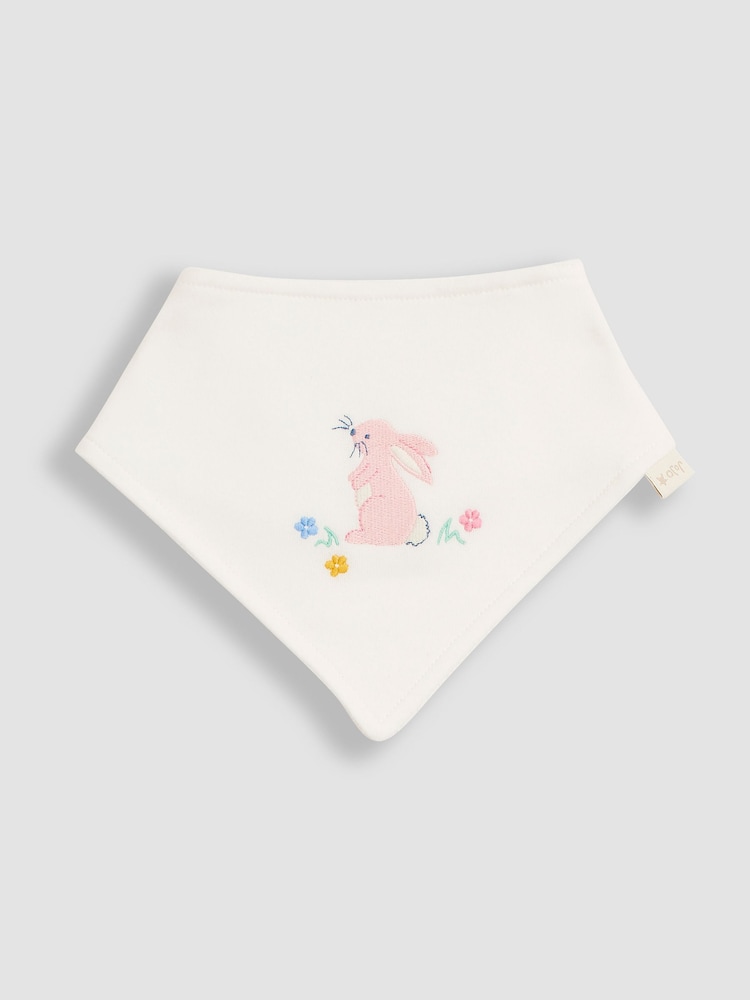JoJo Maman Bébé Pink Bunny 3-Pack Cotton Baby Dribble Bibs - Image 4 of 4