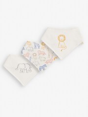 JoJo Maman Bébé Cream Safari 3-Pack Safari Dribble Bibs - Image 1 of 1