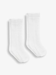 Pack de 2 pares de calcetines largos de pointelle de JoJo Maman Bébé - Imagen 1 de 2