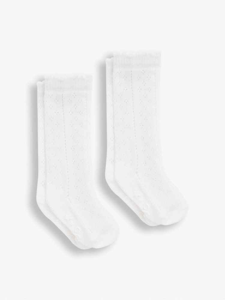 Pack de 2 pares de calcetines largos de pointelle de JoJo Maman Bébé - Imagen 1 de 2