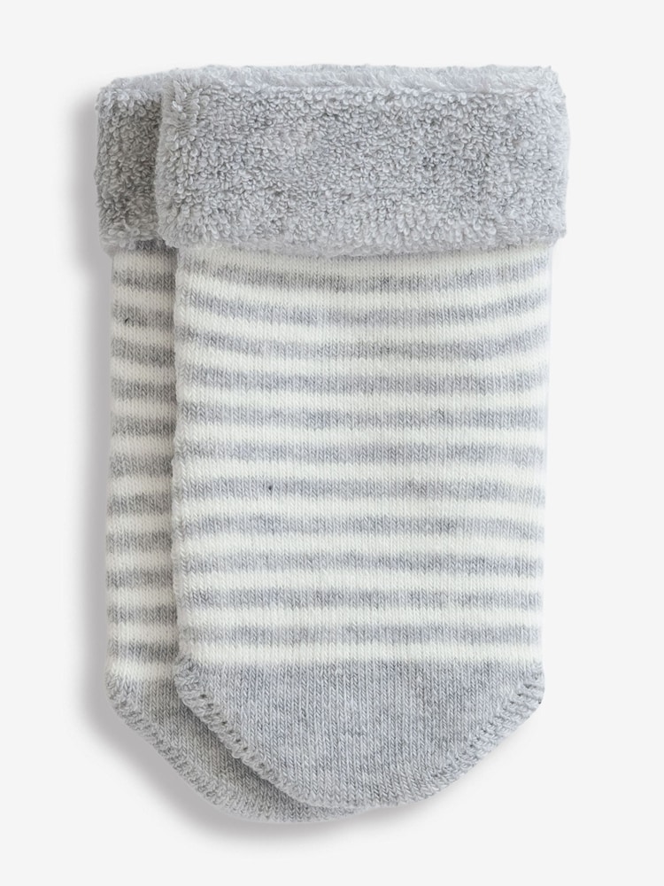 JoJo Maman Bébé Marl Grey Duck 2-Pack Baby Socks - Image 3 of 3