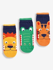 JoJo Maman Bébé Navy 3-Pack Snappy Safari Socks - Image 2 of 4