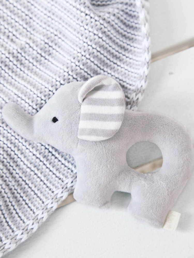 JoJo Maman Bébé Elephant Soft Rattle - Image 2 of 2