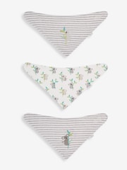 JoJo Maman Bébé Grey Koala Cotton Baby Dribble Bibs 3 Pack - Image 1 of 4
