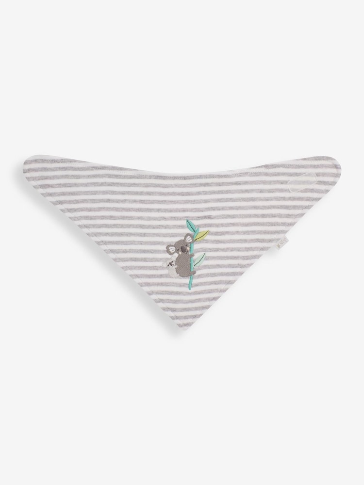 JoJo Maman Bébé Grey Koala Cotton Baby Dribble Bibs 3 Pack - Image 2 of 4