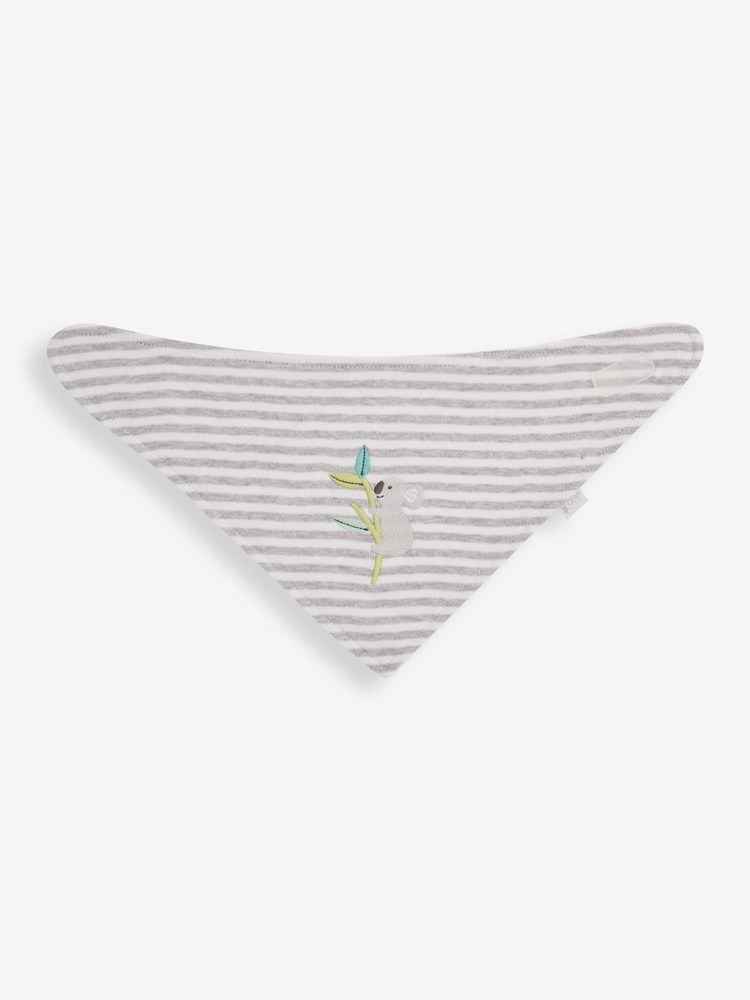 JoJo Maman Bébé Grey Koala Cotton Baby Dribble Bibs 3 Pack - Image 4 of 4