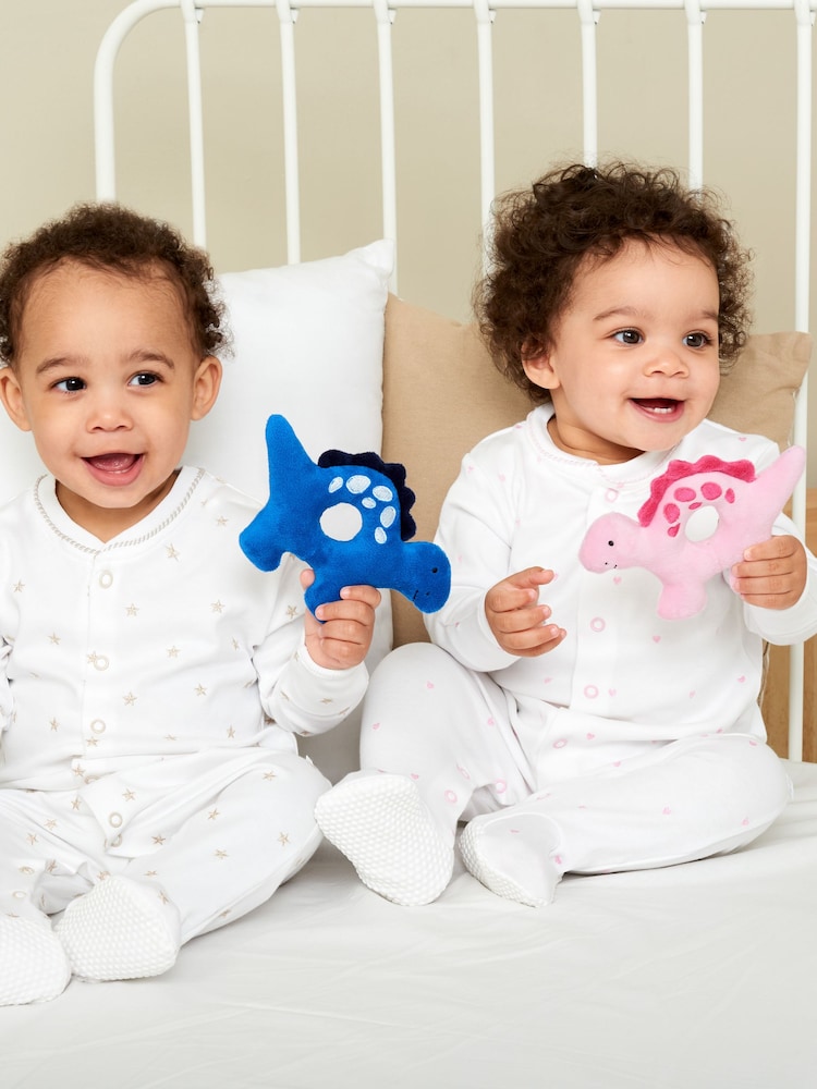 JoJo Maman Bébé Sammy Stegosaurus Soft Rattle - Image 2 of 2 JoJo Maman Bébé Sammy Stegosaurus Soft Rattle - Image 2 of 2