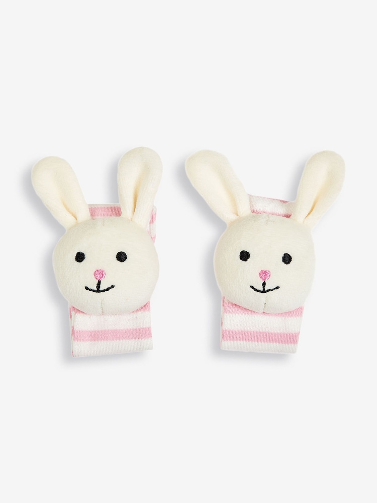 JoJo Maman Bébé Bunny Wrist Soft Rattles - Image 3 of 3