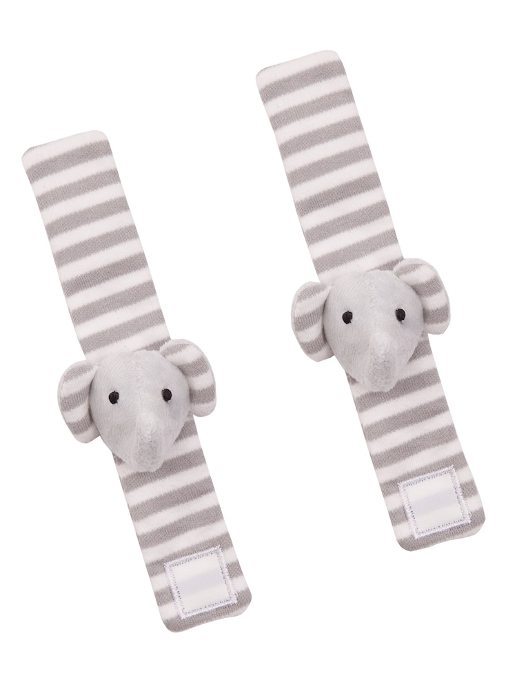 JoJo Maman Bébé Elephant Wrist Soft Rattles - Image 1 of 3