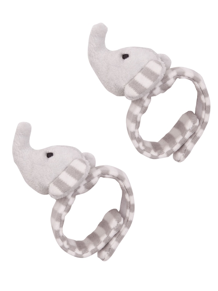JoJo Maman Bébé Elephant Wrist Soft Rattles - Image 2 of 3
