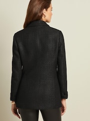 Black Bouclé Fitted Jacket - Image 3 of 4