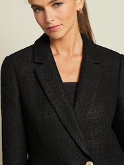 Black Bouclé Fitted Jacket - Image 4 of 4