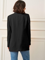 Schwarz - Einreihiger Blazer in Relaxed Fit - Bild 2 von 7