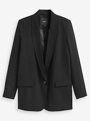 Schwarz - Einreihiger Blazer in Relaxed Fit - Bild 6 von 7