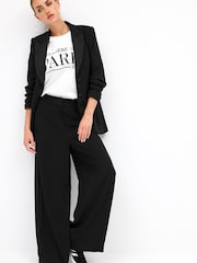 Black Tailored Crepe Super Wide Trousers - Image 1 of 1