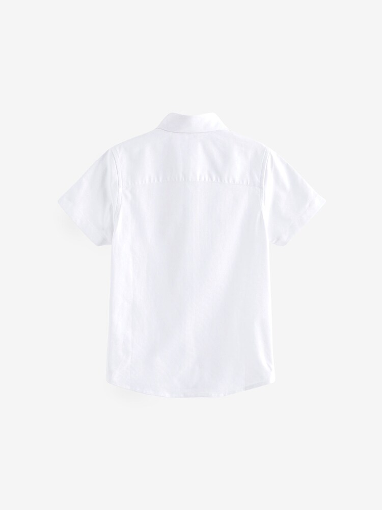 White 100% Cotton Tipped Collar Shirt (3-16yrs) - Image 2 of 3 White 100% Cotton Tipped Collar Shirt (3-16yrs) - Image 2 of 3