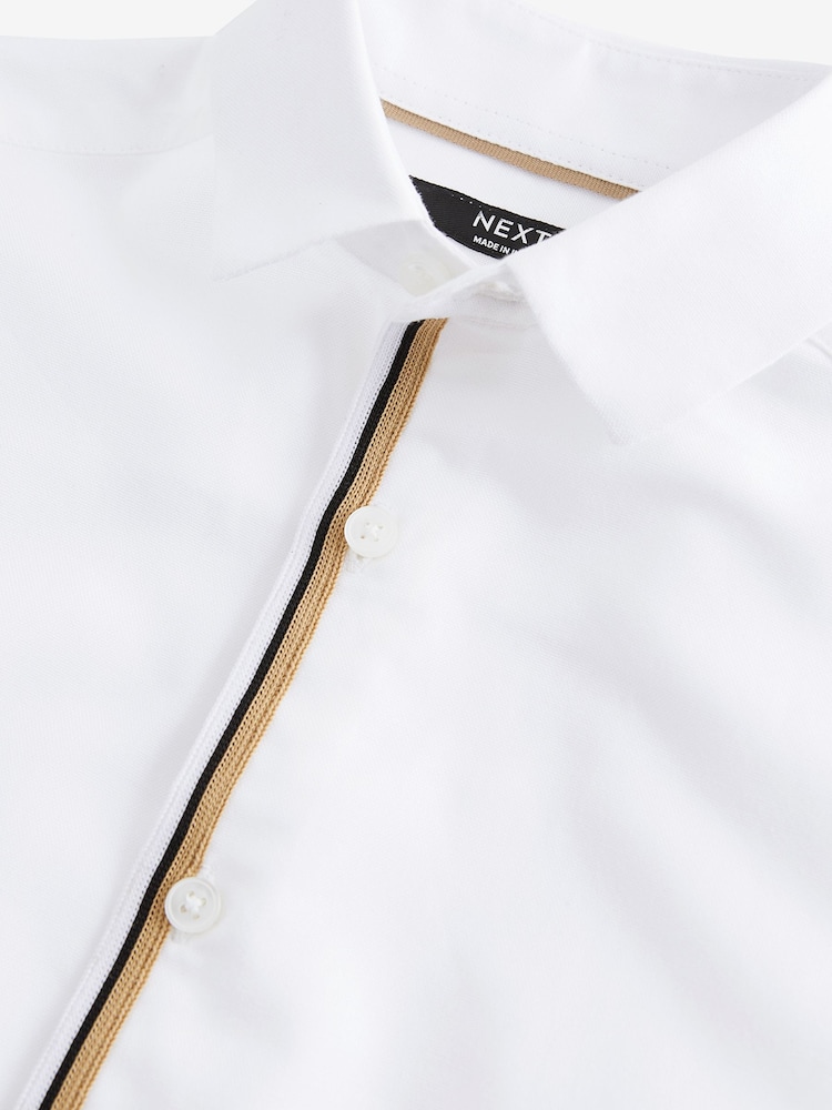 White 100% Cotton Tipped Collar Shirt (3-16yrs) - Image 3 of 3 White 100% Cotton Tipped Collar Shirt (3-16yrs) - Image 3 of 3