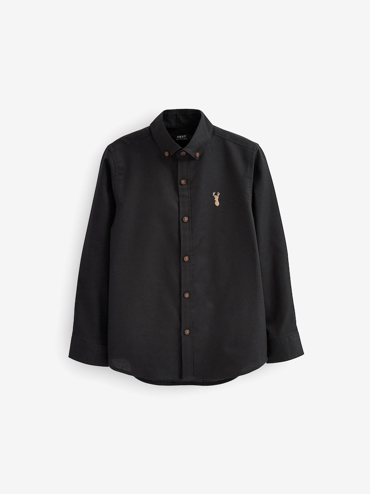 Black Single Oxford Shirt (3-16yrs) - Image 1 of 2