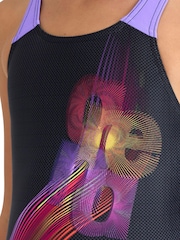 Arena Girls Parrot V-Back Black Swimsuit - Obraz 5 z 9