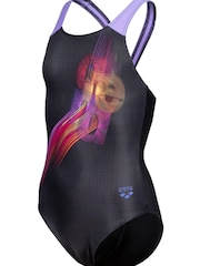 Arena Girls Parrot V-Back Black Swimsuit - Obraz 8 z 9